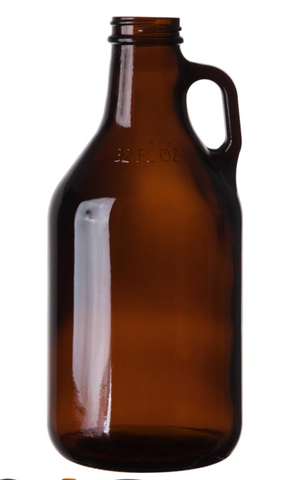 Custom Etched Amber Glass Growler, 32oz